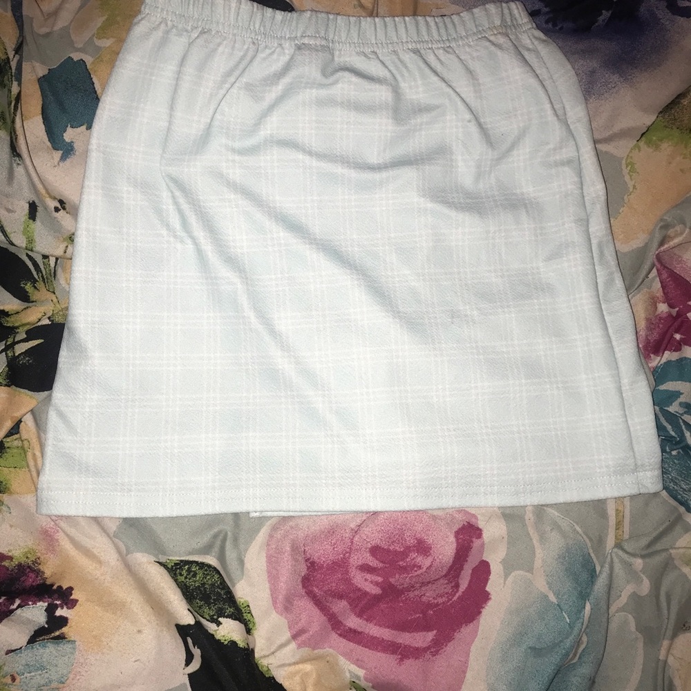Plaid aesthetic mint blue mini skirt!